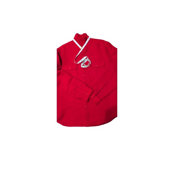 J.Crew Men’s Heavyweight Chamois Overshirt Shacket Red – Medium - Picture 7 of 9